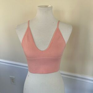 Quiet Storm Pink Surfer V-Neck Bra/Bralette with Spaghetti Straps